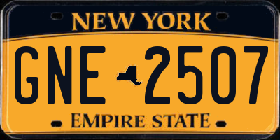 NY license plate GNE2507
