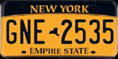 NY license plate GNE2535