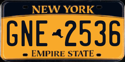 NY license plate GNE2536