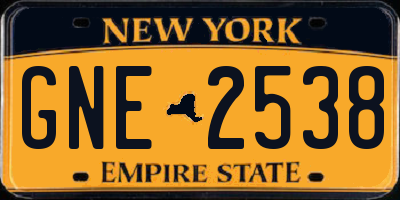 NY license plate GNE2538