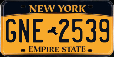 NY license plate GNE2539