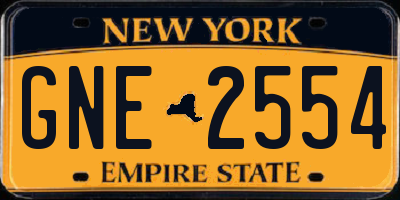 NY license plate GNE2554