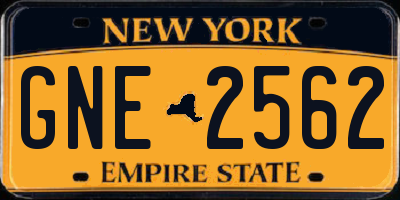 NY license plate GNE2562