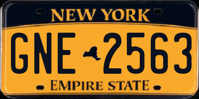NY license plate GNE2563