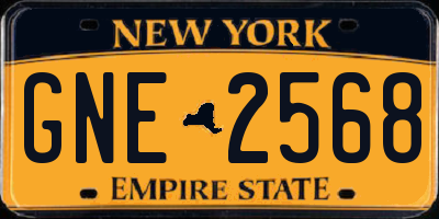 NY license plate GNE2568