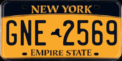 NY license plate GNE2569