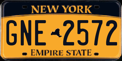 NY license plate GNE2572