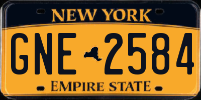 NY license plate GNE2584