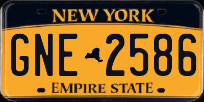 NY license plate GNE2586