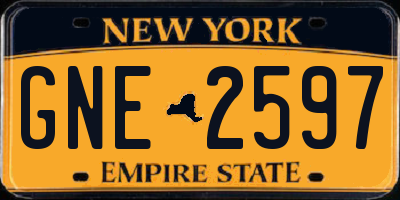NY license plate GNE2597