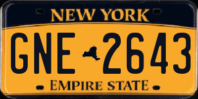 NY license plate GNE2643