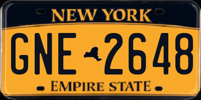 NY license plate GNE2648