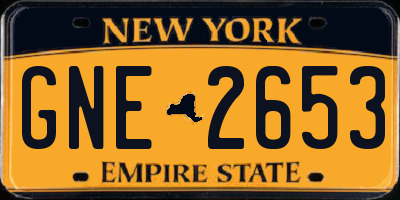 NY license plate GNE2653