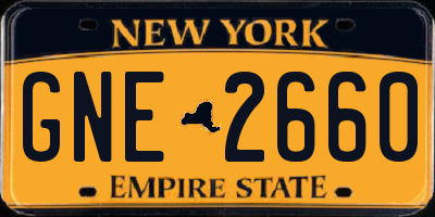 NY license plate GNE2660