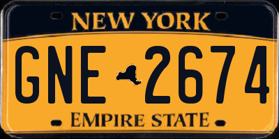 NY license plate GNE2674