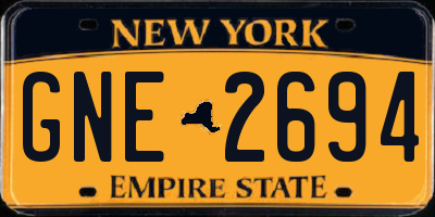 NY license plate GNE2694