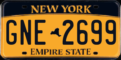 NY license plate GNE2699