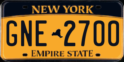 NY license plate GNE2700