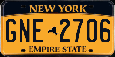 NY license plate GNE2706