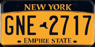 NY license plate GNE2717