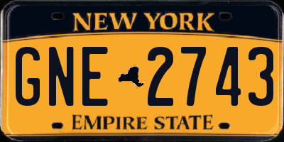 NY license plate GNE2743