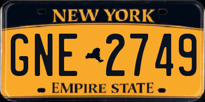 NY license plate GNE2749