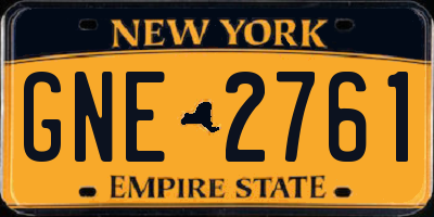 NY license plate GNE2761
