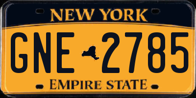 NY license plate GNE2785