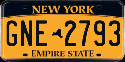 NY license plate GNE2793