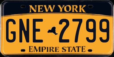 NY license plate GNE2799