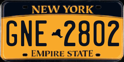 NY license plate GNE2802
