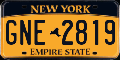 NY license plate GNE2819