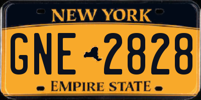 NY license plate GNE2828