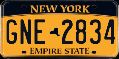 NY license plate GNE2834