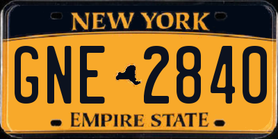 NY license plate GNE2840