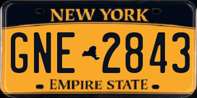 NY license plate GNE2843