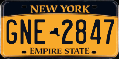 NY license plate GNE2847