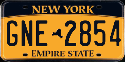 NY license plate GNE2854