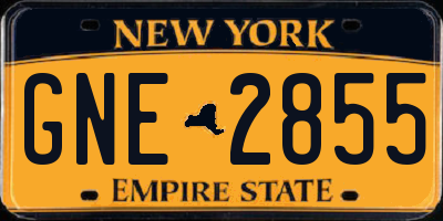 NY license plate GNE2855