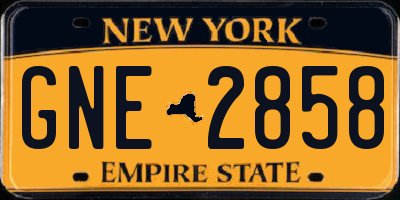 NY license plate GNE2858