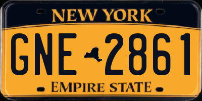 NY license plate GNE2861