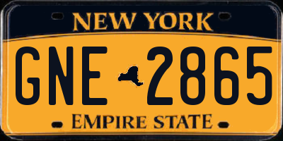 NY license plate GNE2865