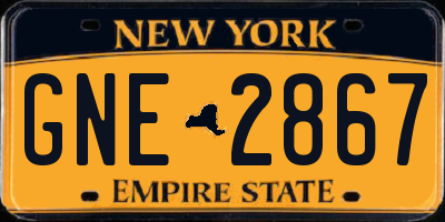 NY license plate GNE2867