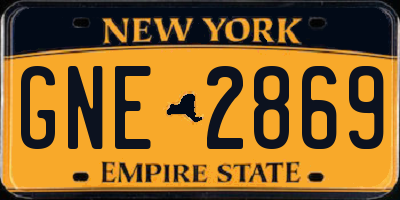 NY license plate GNE2869