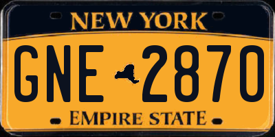 NY license plate GNE2870