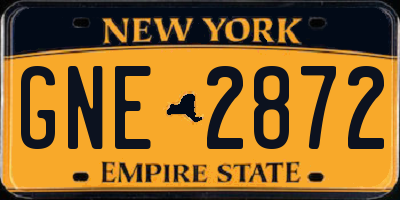 NY license plate GNE2872