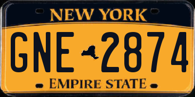 NY license plate GNE2874