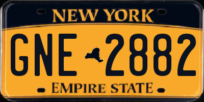 NY license plate GNE2882
