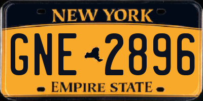 NY license plate GNE2896