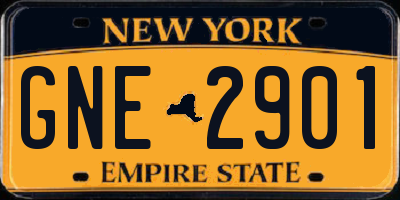 NY license plate GNE2901